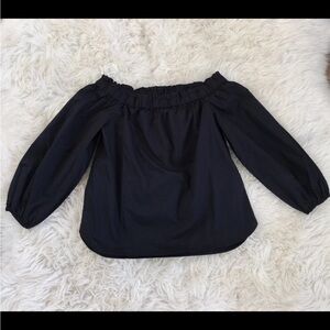 Jcrew black long sleeve off shoulder top